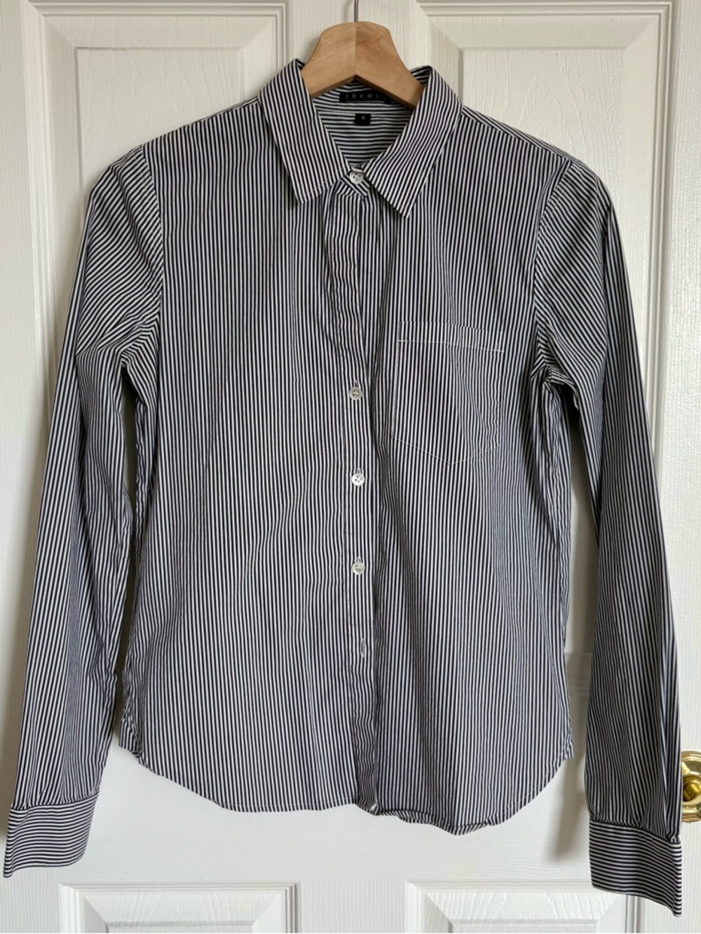 THEORY Pinstripe Button-Down Shirt